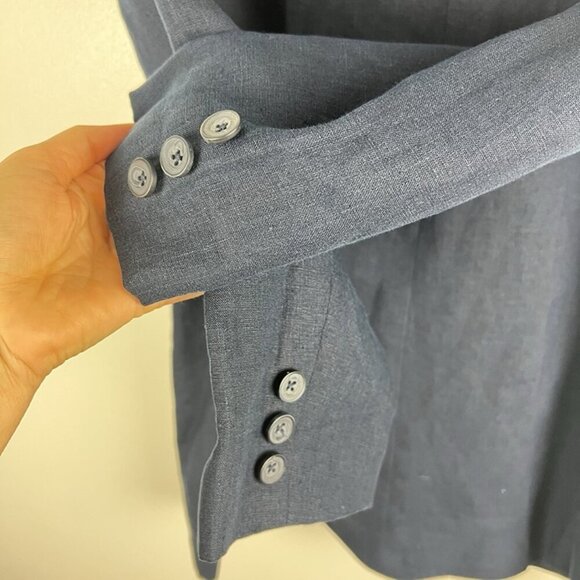 Eddie Bauer 100% Linen Navy Blue Blazer Men's Sz S Preppy Wedding Business - Picture 5 of 10